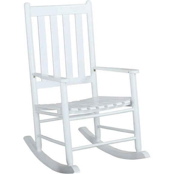 Slat Back Wooden Rocking Chair White
