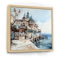 thumbnail image 2 of Designart "Winter'S Enchantment By The Beach House" Coastal Pier Floater Framed Canvas Art Print, 2 of 5