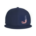 thumbnail image 2 of ZICANCN Letter J America Usa Flag Baseball Caps, Trucker Hats for Men And Women, Adjustable Breathable Flat Caps, Navy Blue, 2 of 8