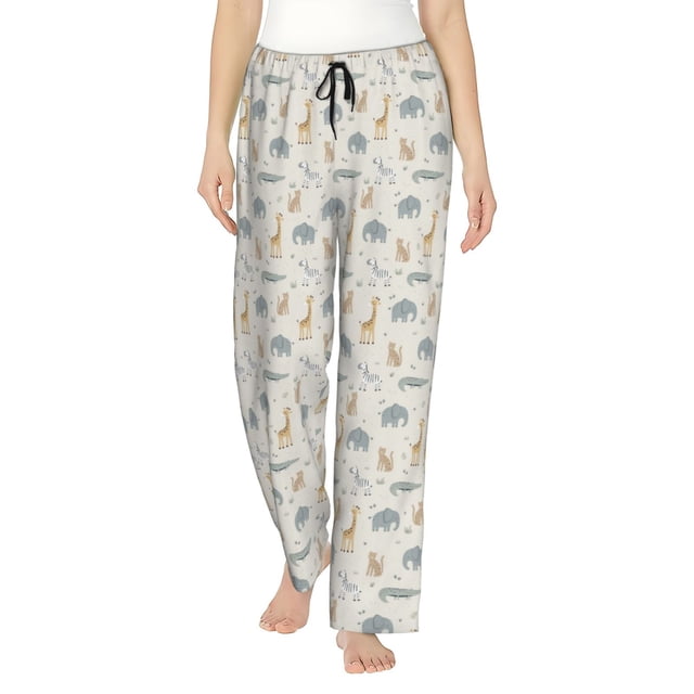 Balery African Animals Pantalones de pijama para mujer, pijamas ultraligeros, pantalones de estar por casa-Medium