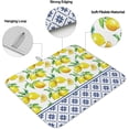 thumbnail image 4 of Summer Fresh Lemon Dish Drying Mats for Kitchen Counter Indigo Blue Tile Pattern Microfiber Absorbent Dish Drainer/Rack Mat Reversible Hangding Quick Drying kitchen Mat, 18x24inch Machine Washable, 4 of 6