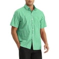 thumbnail image 4 of Camisas de vestir de cuadros INSPIRE CHIC para hombres de manga corta 2XL Verde, 4 of 6