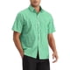 thumbnail image 4 of Camisas de vestir de cuadros INSPIRE CHIC para hombres de manga corta S Verde, 4 of 6