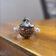 thumbnail image 4 of Delicate Fashionable Halloween Ring Silver-plated Metal Pumpkin Face Shape Rhinestone Decor Ring Party Jewelry Finger Accessories Jewelry Birthday Gift, 4 of 5