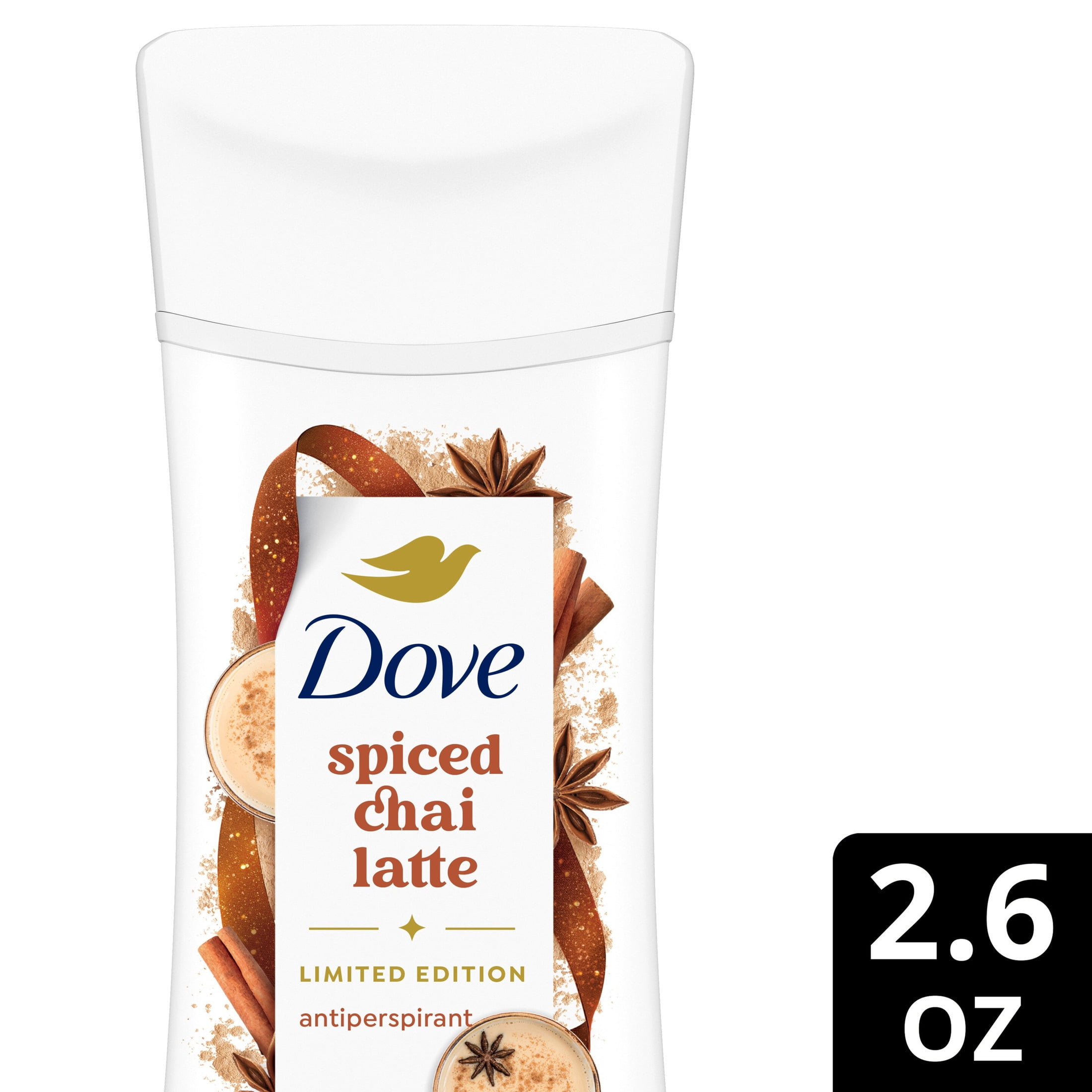 Dove Limited Edition Holiday Treats Antiperspirant Deodorant Spiced Chai Latte 72-Hour Sweat & Odor Protection ,2.6 oz