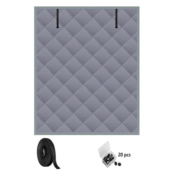 Window Insulation for Winter 3056 Windows Insulation Kit Thermal Insulated Window Cover with Velcro* 1+Push Pin * 20pcs, Insulated Curtain for Winter Windows Blankets in Bedroom Attic - Gray