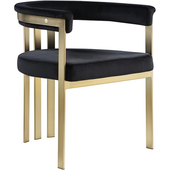 Pemberly Row Contemporary Black Velvet Dining Chair (Set of 2)