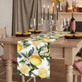 thumbnail image 2 of Yellow Lemon 70 Inch Table Runner, Country Fruit Floral Watercolor Green White Farmhouse Dresser Scarf Cotton & Linen Tablerunner for Dining/Kitchen Island/Holiday Party Décor 13" x 70", 2 of 9