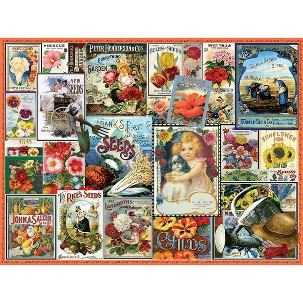 White Mountain Puzzles White Mountain Puzzles Vintage Flower Seeds