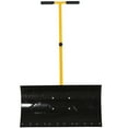 Outsunny Snow Shovel Rolling Pusher with 29'' Blade, Wheels & Tilt