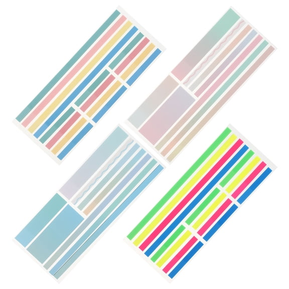 ETHZZLE 4Pcs Multicolor Adhesive Clear Tabs Neon Sticky Flags for Detailed Note Taking