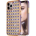 thumbnail image 3 of Glitter Case Compatible with iPhone 13 Pro Max Cute Case for Women Girls Luxury Crystal Shiny Bling 3D Diamond Jewelry Rhinestone Slim Soft TPU Bumper Protective Sparkly Cover Girly Case Purple, 3 of 14