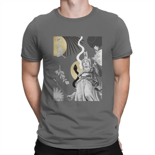 Camiseta de algodón Athena Pallas Finesse Crazy para hombre, manga corta, diosa griega antigua, cuello redondo