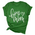 thumbnail image 5 of Lkhaha Womens Graphic T Shirts Boy Heart Mom Letter Print Summer Short Sleeve Casual Plus Size Outfits Green S, 5 of 5