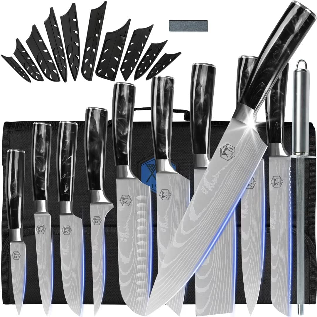 Professional chef knives 2024 set with case