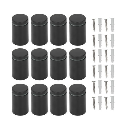 

12Pcs Standoff Screws Stainless Steel Wall Mount Advertising Holder Acrylic Glass Nail Black