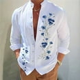 thumbnail image 1 of Camisa estilo cocotero hawaiano de moda para hombre con solapa, tendencia casual, cuello alto para exteriores, primavera y verano, nuevo estilo, 1 of 6