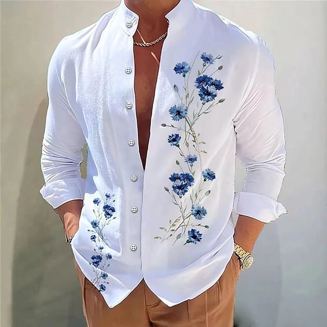 Camisa estilo cocotero hawaiano de moda para hombre con solapa, tendencia casual, cuello alto para exteriores, primavera y verano, nuevo estilo