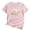 Pink, variant on Women's T Shirts Short Sleeve Tees Fresh and Cute Printed Crew Neck Solid Color Top Clothes