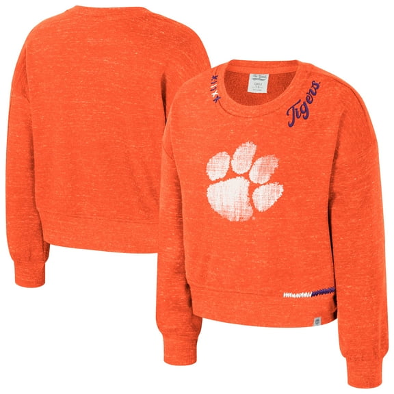 Girls Youth Colosseum Orange Clemson Tigers Just a Minute Sweatshirt