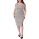 thumbnail image 2 of Vestido de tweed para mujer de tallas grandes Agnes Orinda, vestido lápiz midi vintage con cuello cuadrado, mangas cortas, abertura lateral y cremallera, 2X blanco, 2 of 6
