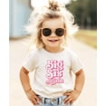 thumbnail image 4 of Big Sis Again Shirt for Siblings Groovy Pink Graphic Big Sister Tee Natural Shirt 18 Months, 4 of 5