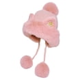 thumbnail image 2 of Guiexla Winter Women Knitted Hat with Cat Ears Plush Pompoms Warm Thickened Ear Protection Solid Color Autumn Winter Outdoor Girls Beanie Cap, 2 of 8