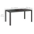 thumbnail image 2 of Grey Aluminium Outdoor Dining Table for 6 | 59" x 35" Glass Top | Patio & Garden Table, 2 of 7