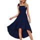 thumbnail image 1 of Robe À Enfiler Vestido de mujer A-Line Vestido sin mangas con cuello cuadrado Maxi para cóctel (Azul marino S) Cgtredaw Para estrenar, 1 of 6
