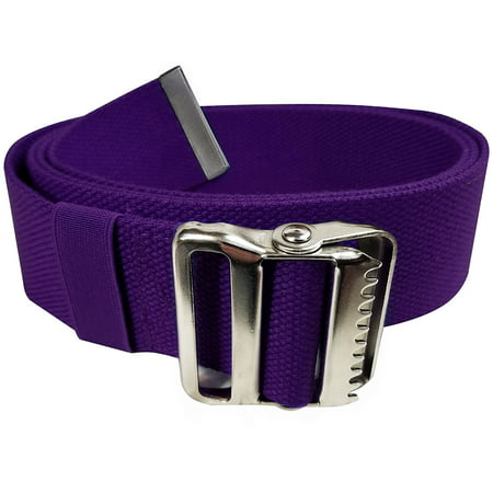 LiftAid Walking Gait Belt and Patient Transfer with Metal Buckle and Belt Loop Holder for Nurse, Caregiver, Physical Therapist (Purple,