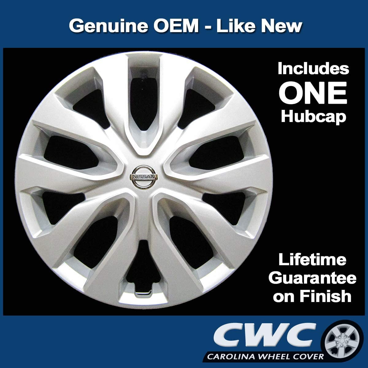 CarolIna Wheel Cover 17-In. Hubcap Fits Rogue 2014 - 2020 Professionally Reconditioned OEM Nissan (1 Piece)
