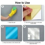 24pcs Flexible Mirror Sheets, EEEkit Self Adhesive Non-Glass Tiles Stickers DIY Mirror Wall Sticker for Bedroom Bathroom