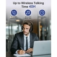 thumbnail image 5 of Wireless Headset with Microphone Noise Cancelling for Work, Bluetooth Headphones with Mic, Black, 5 of 6