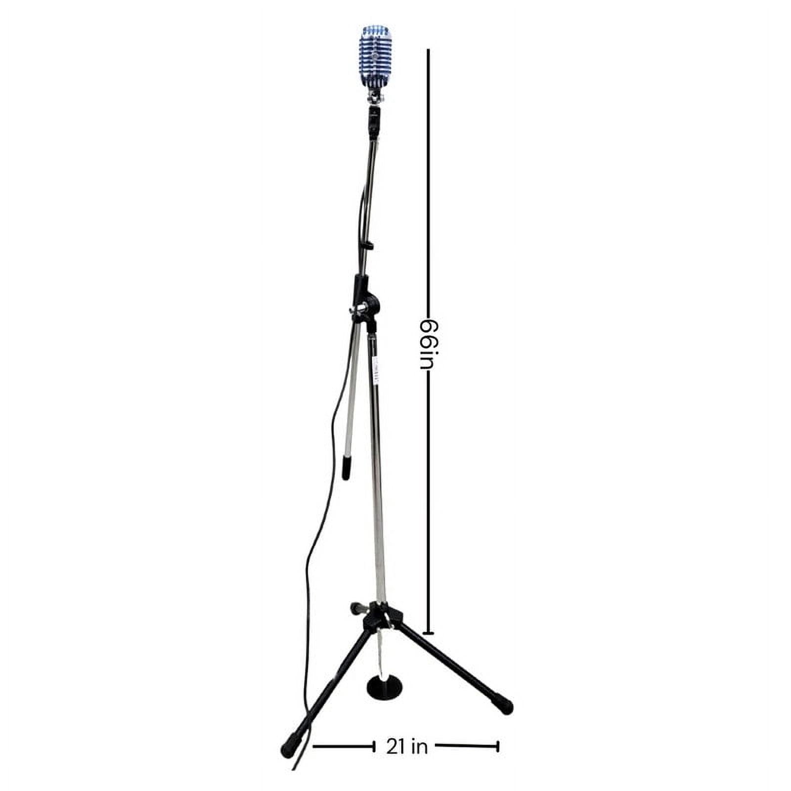 House of Antique Retro Classic Dynamic Metal Mesh Microphone with Adjustable Stand – Vintage Style