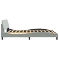 thumbnail image 3 of vidaXL Bed Frame with Headboard Light Grey 152x203 cm Velvet, 3 of 5