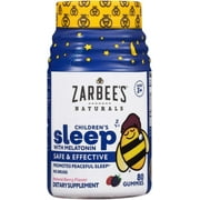 Zarbee's Naturals Children's Sleep with Melatonin Gummy Supplement, Natural Berry Flavor, 80 Count