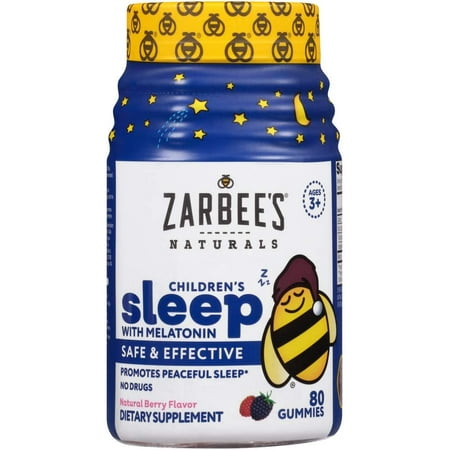 Zarbee's Naturals Children's Sleep with Melatonin Gummy Supplement, Natural Berry Flavor, 80 Count