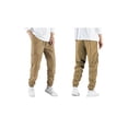 thumbnail image 2 of FOCUSNORM Men Loose Cargo Pants Solid Color Elastic Drawstring Jogger Sweatpants with Pockets Casual Trousers for Streetwear, 2 of 6