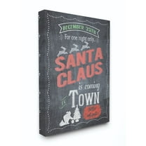 Stupell Industries Santa Claus Holiday Advert Christmas Word DesignCanvas Wall Art By Artist Jo Moulton