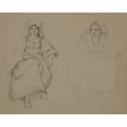 thumbnail image 2 of Jacques-Raymond Brascassat 24x20 Black Ornate Framed Double Matted Museum Art Print Titled: Two Italian Seated, 2 of 5