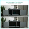 thumbnail image 4 of PawHut Cat Litter Box Furniture Hidden Litter Box Enclosure Cabinet Indoor Cat Washroom Double-door Nightstand End Table with Cat Hole Grey, 4 of 9