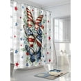 thumbnail image 3 of Patriotic Butterfly 4th of July Shower Curtain, Farmouse Plaid Red Blue Stars Bathroom Decor Curtains Set with Hooks, Waterproof Fabric Home Accessories， Stall 36 X 72 Inch, 3 of 6