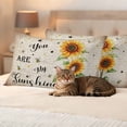 thumbnail image 3 of Sunflower Pillow Covers 2 Pack Bee Sunshine Farmhouse Pillowcase Waterproof Outdoor Throw Pillow Cover for Patio Balcony Rectangular Cushion 20”x12”, 3 of 9