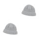 thumbnail image 2 of Qarigey Gorras Otoño Invierno Gorros de melón de punto Sombreros de protección Jersey Hip Hop Sombreros Regalos al aire libre Esquí gris claro gris claro 2piezas Qarigey CBP267607, 2 of 5