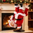 thumbnail image 4 of Christmas Santa Claus Figurine, Electric Rotating Handstand Santa, Funny Upside Down Santa Table Decor, Indoor Christmas Decorations Xmas Decor by MPOISVA, 4 of 9