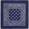 thumbnail image 2 of 3 Pieces Bandana Headscarf Neckerchief Nicki Scarf Biker Cloth Motorcycle Cloth Different Colors Paisley Pattern, Navy Blue, 2 of 4