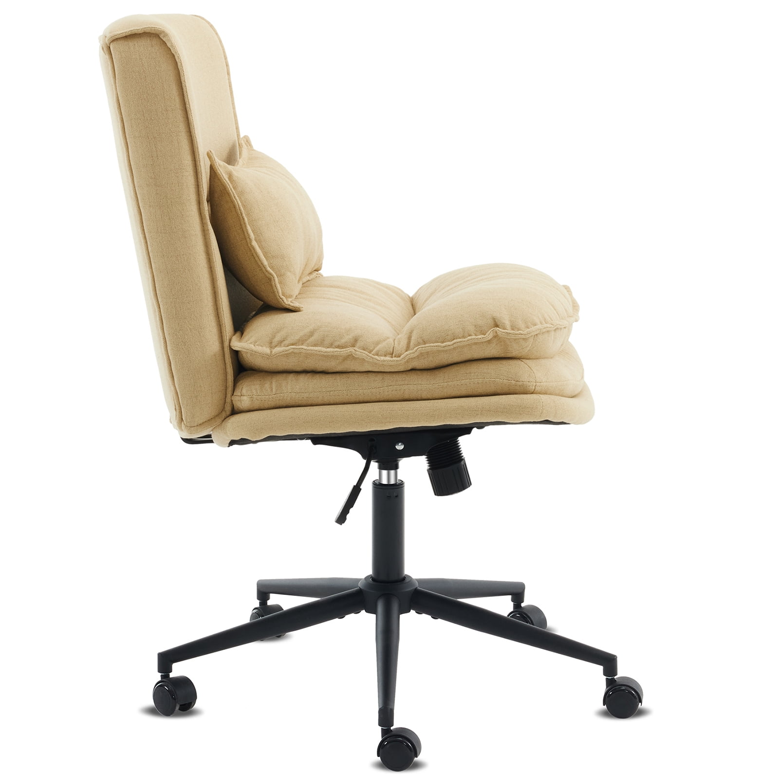 Ktaxon Armless Office Chair Linen Fabric Study Chair Adjustable