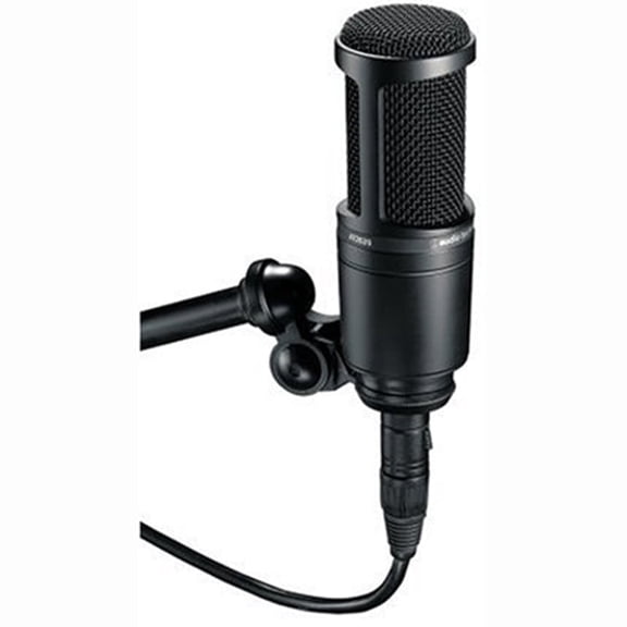 Audio-Technica AT2020 Side Address Cardioid Condenser Studio XLR Microphone, Black