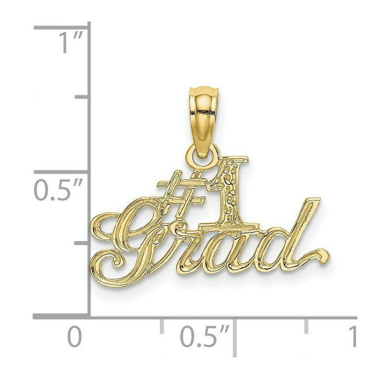 10k Gold Number Grad Pendant Necklace Wide-Pendant