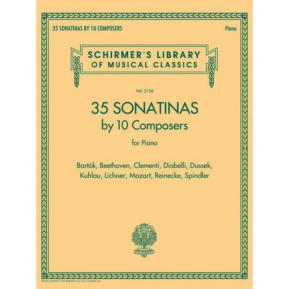 35 Sonatinas by 10 Composers for Piano: Schirmer's Library of Musical Classics Volume 2136, (Paperback)